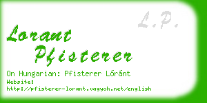 lorant pfisterer business card