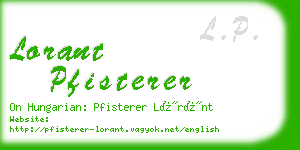 lorant pfisterer business card